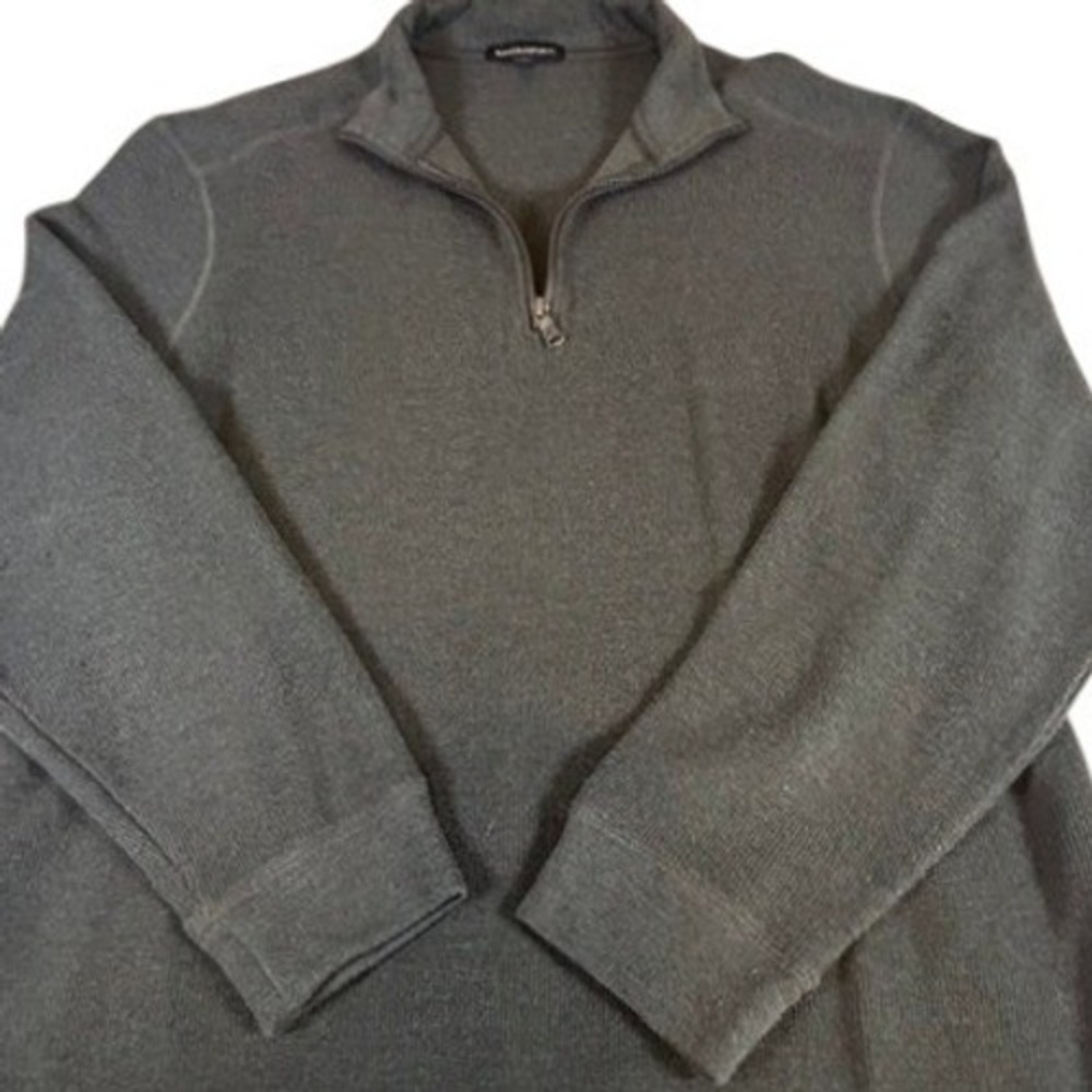 Banana Republic Men's Olive Green 1/4‎ Quarter Zip Pullover Sweater LG
